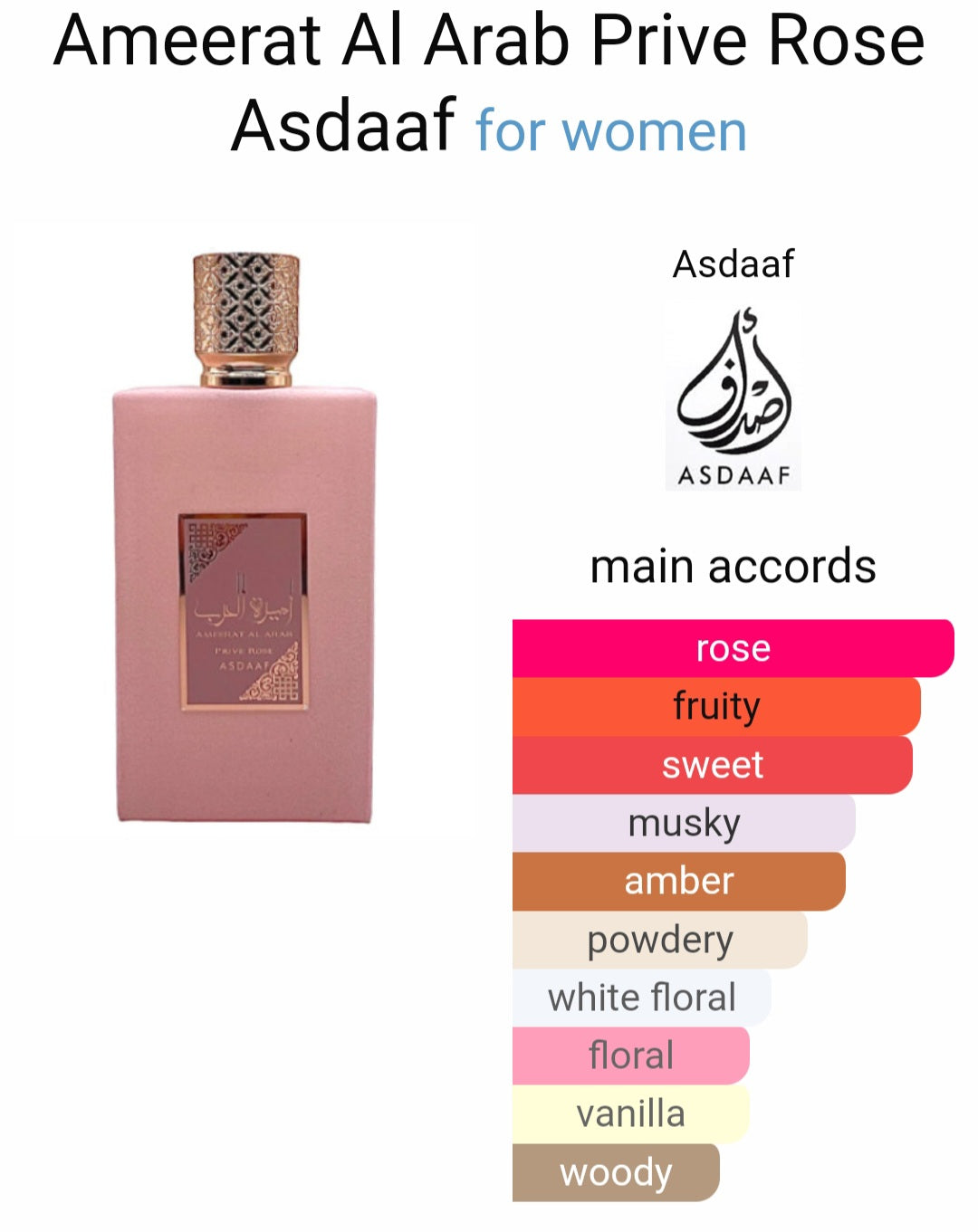 Ameerat al arab prive rosa para mujer